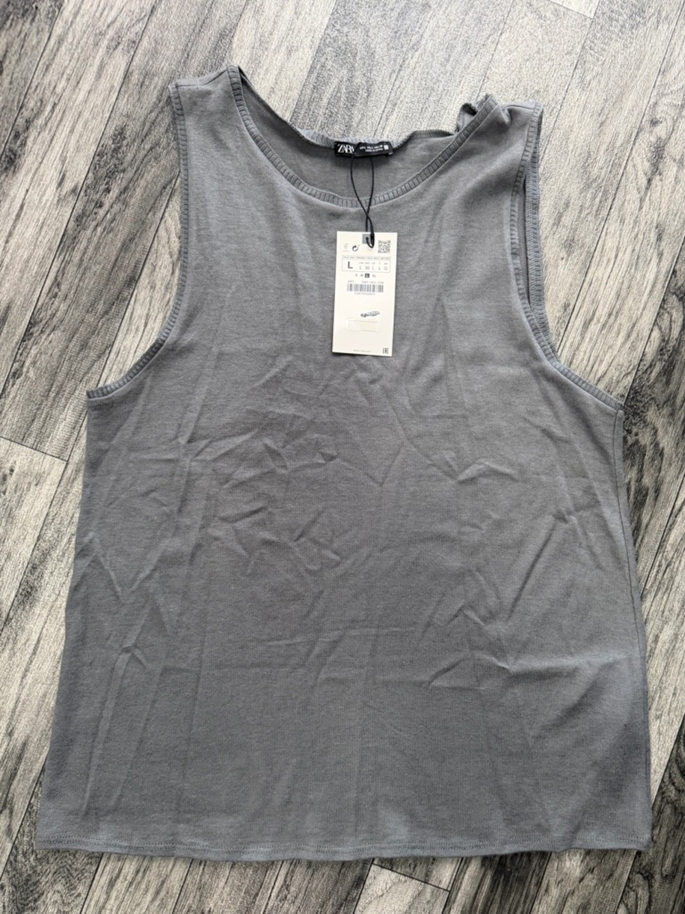 NWT ZARA Women's Light Gray Scoop Tank